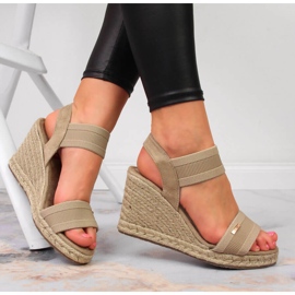 Sandale espadrile pe pană bej Big Star JJ274978 1