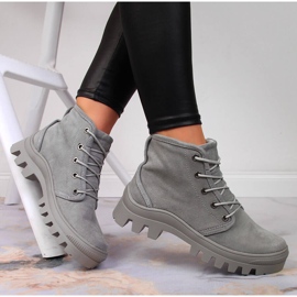 Cizme teniși damă din piele Filippo gri 1 Cizme teniși damă din piele Filippo gri 1