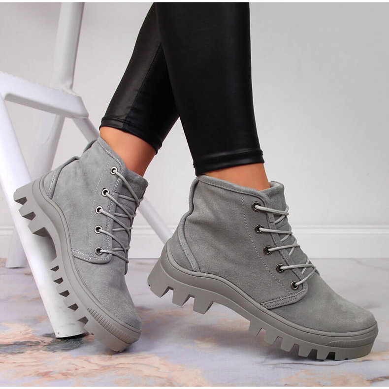 Cizme teniși damă din piele Filippo gri 1 Cizme teniși damă din piele Filippo gri 1