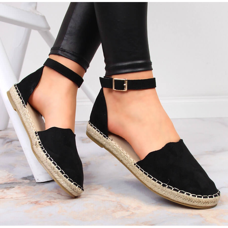Sandale espadrile negre dama Jezzi negru 1