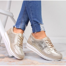 S.Barski Tenisi dama din piele aurie S. Barski 1