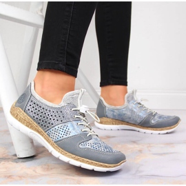 Pantofi dama ajurati albastru Rieker N4255-12 17