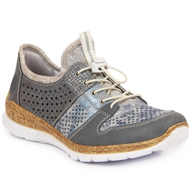Pantofi dama ajurati albastru Rieker N4255-12 14