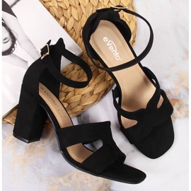 Sandale de dama eVento negre pe post negru 2