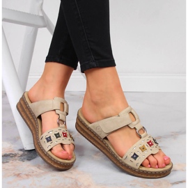 Papuci papuci bej pentru dama Rieker 62924-60 1