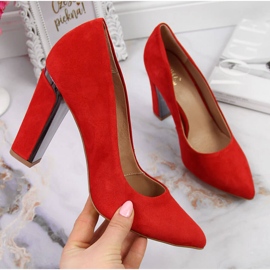 Pompe din piele din velur pe un stâlp Juma roșu roşu 1