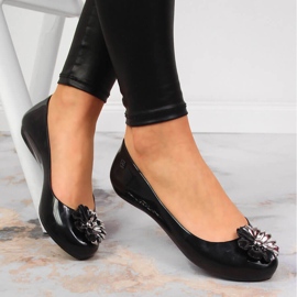 Balerini dama meliski cu o floare neagra Zaxy JJ285048 negru 1 Balerini dama meliski cu o floare neagra Zaxy JJ285048 negru 1