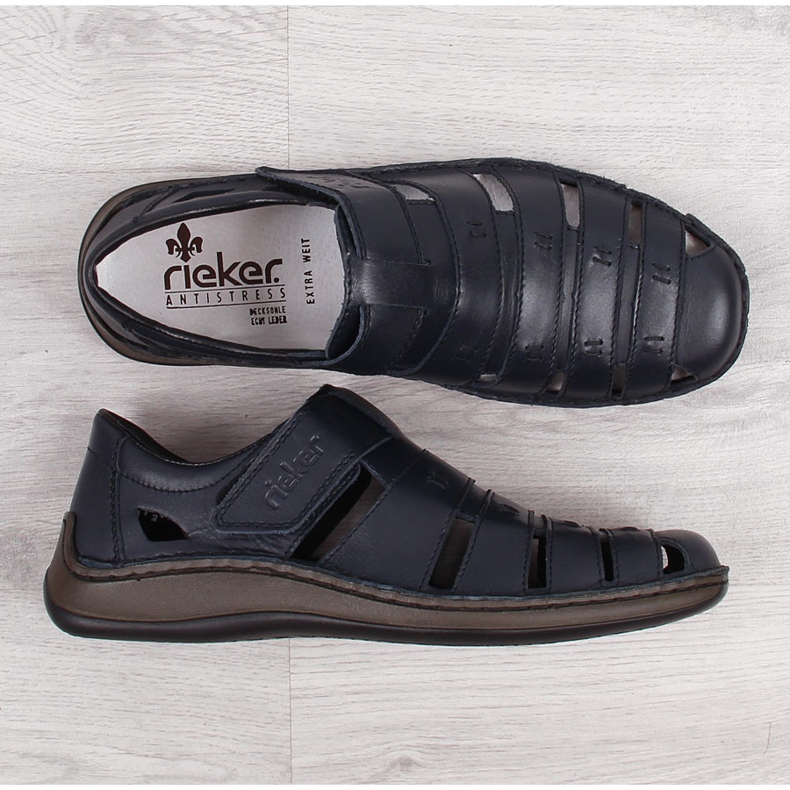 Pantofi de vara cu velcro pentru barbati Rieker 05279-14 negru 1