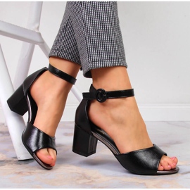 Sandale dama Vinceza negre pe post negru 1
