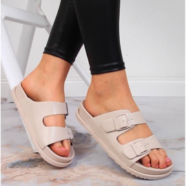 S.Barski Papuci de dama cauciuc cu catarame bej S. Barski 1