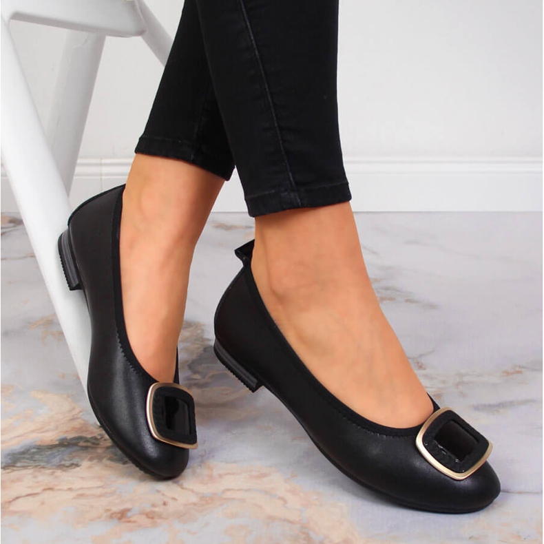 Balerini de dama din piele neagra Filippo negru 1