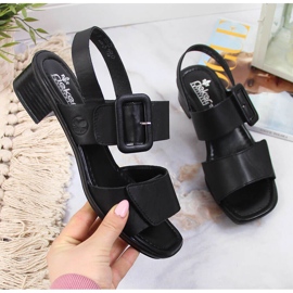Sandale dama piele neagra Rieker 62663-01 negru 1