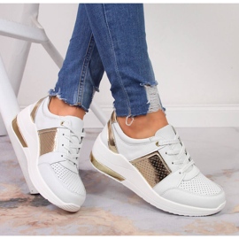 S.Barski Pantofi de dama din piele cu pane, alb S. Barski 1