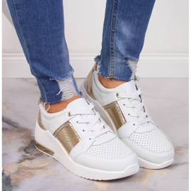 S.Barski Pantofi de dama din piele cu pane, alb S. Barski 2