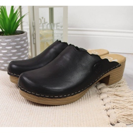 Rieker V6844-00 papuci de dama din piele neagra negru 2