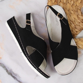 Sandale de dama comode, Vinceza negre negru 2