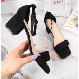 Sandale dama Vinceza negre pe post negru 1