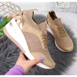 Brogues de damă pe pană, slip on, Artiker bej 1