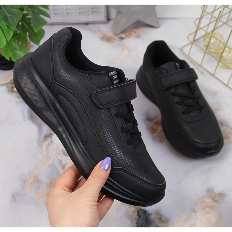 Pantofi sport Black American Club Velcro negru 1