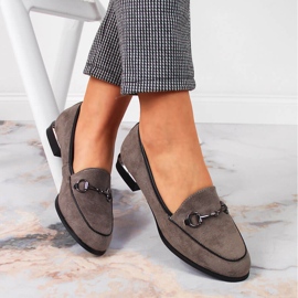 Mocasini pantofi de dama cu decor gri Jezzi 1 Mocasini pantofi de dama cu decor gri Jezzi 1