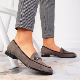 Mocasini pantofi de dama cu decor gri Jezzi 2 Mocasini pantofi de dama cu decor gri Jezzi 2