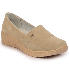 Pantofi de dama comozi din piele, bej Filippo 2