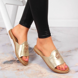 Papuci de dama aurii cu decor Filippo de aur 1