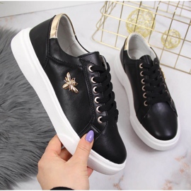 Pantofi de dama din piele cu platforma Vinceza neagra negru 1