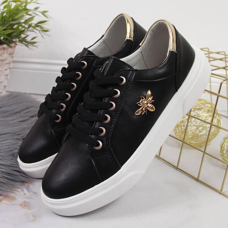 Pantofi de dama din piele cu platforma Vinceza neagra negru 2