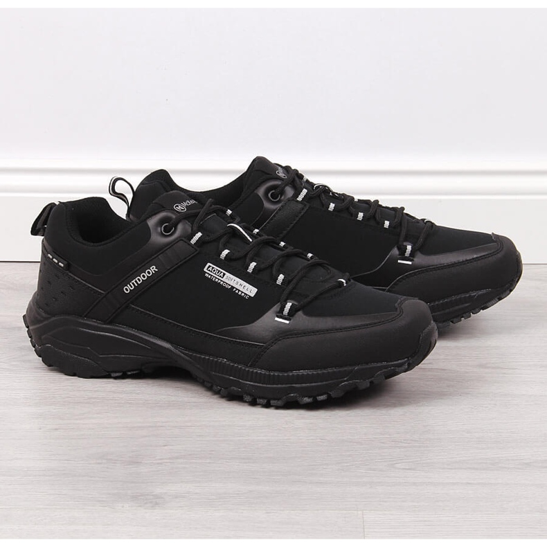 Pantofi de trekking impermeabili pentru bărbați negri McKeylor negru 1