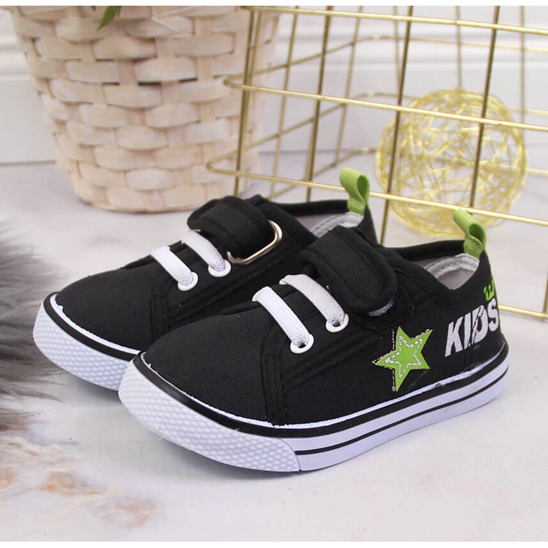 Adidasi negri Atletico pentru baieti cu velcro negru 2