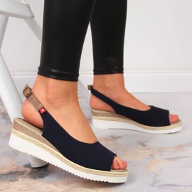 Sandale de damă bleumarin Big Star JJ276046 albastru marin 2