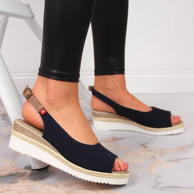 Sandale de damă bleumarin Big Star JJ276046 albastru marin 2