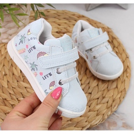 Pantofi sport pentru fete cu Velcro albastru American Club 1