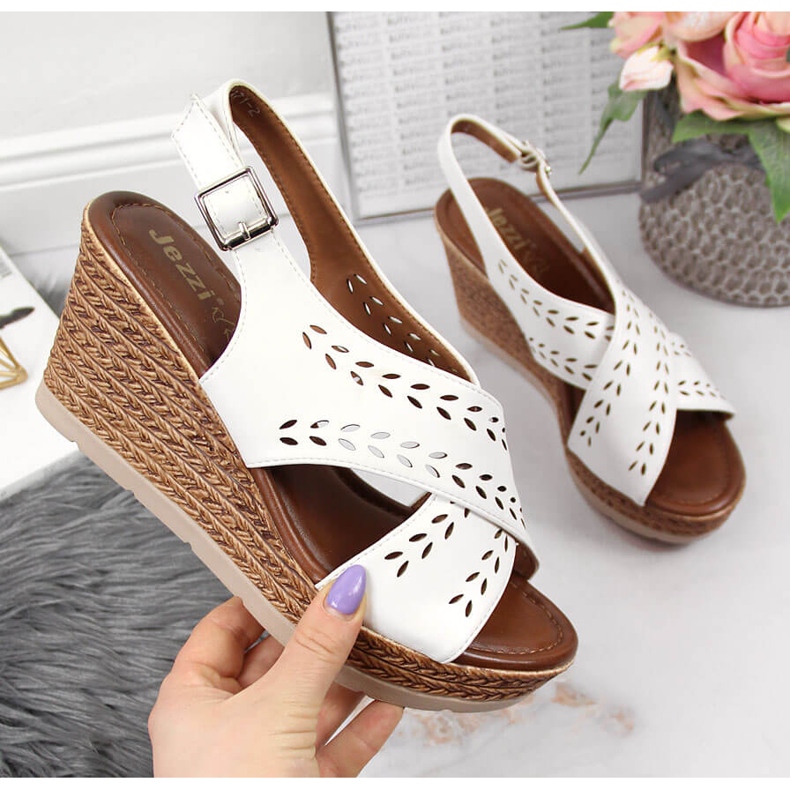 Sandale pane albe de dama Jezzi 1