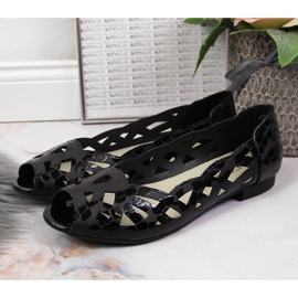 Pantofi Jezzi balerini negri ajurati de dama negru 2 Pantofi Jezzi balerini negri ajurati de dama negru 2