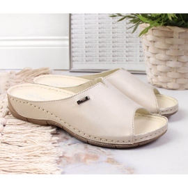 Papuci de piele pentru femei pe pană aurie Helios 105 de aur 2 Papuci de piele pentru femei pe pană aurie Helios 105 de aur 2