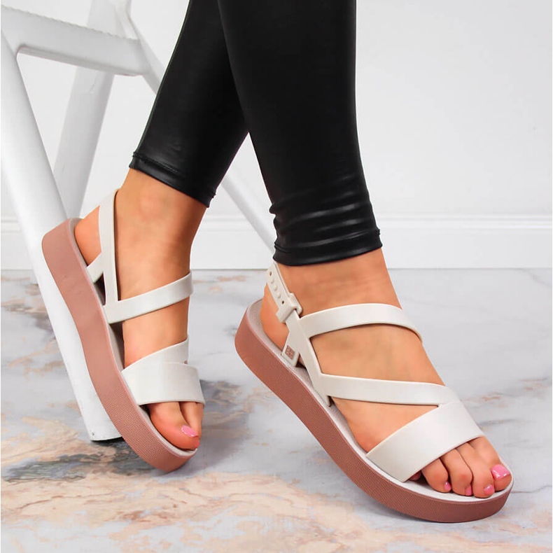 Sandale de damă cauciuc crem Zaxy JJ285053 bej multicolor 1