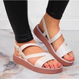 Sandale de damă cauciuc crem Zaxy JJ285053 bej multicolor 2