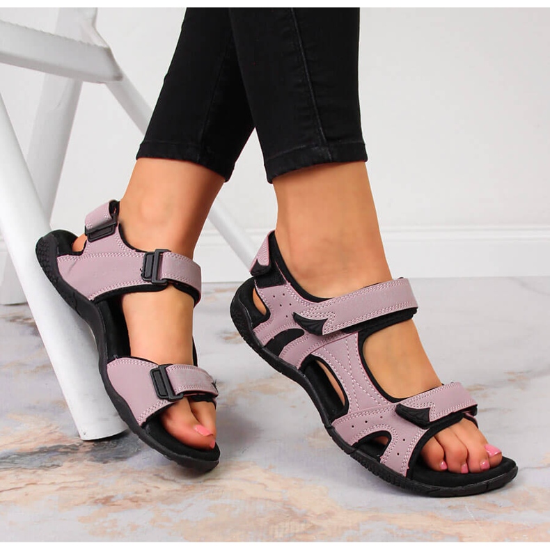 Sandale sport de damă cu Velcro violet American Club 2