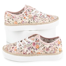 Kylie Espadrile din dantela cu flori multicolor 2