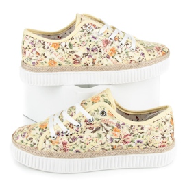 Kylie Espadrile din dantela cu flori multicolor 1 Kylie Espadrile din dantela cu flori multicolor 1