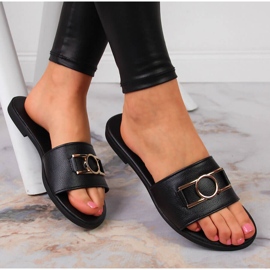 Papuci de dama cu decor Jezzi negru 1