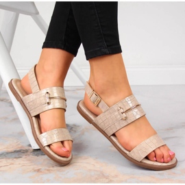 Sandale dama bej lacuite croco T.Sokolski 1