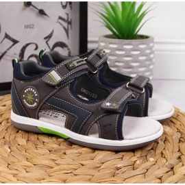 Sandale cu velcro gri American Club pentru baieti 2