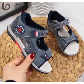 Sandale cu velcro American Club bleumarin pentru baieti albastru 1 Sandale cu velcro American Club bleumarin pentru baieti albastru 1