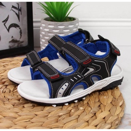 Sandale pentru băieți Black American Club cu velcro negru 2 Sandale pentru băieți Black American Club cu velcro negru 2