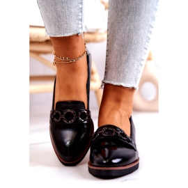 Vinceza Pantofi cu pană din piele lacuată Melodii negre negru 3