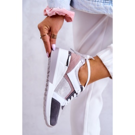 S.Barski Pantofi sport din piele Pantofi sport cu pană Elissa argintiu-gri alb roz 3