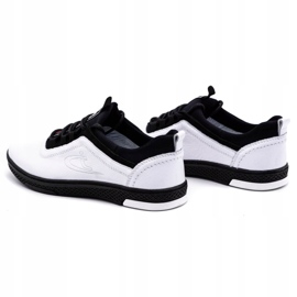 Polbut Pantofi casual barbati din piele K24, alb cu talpa neagra 4